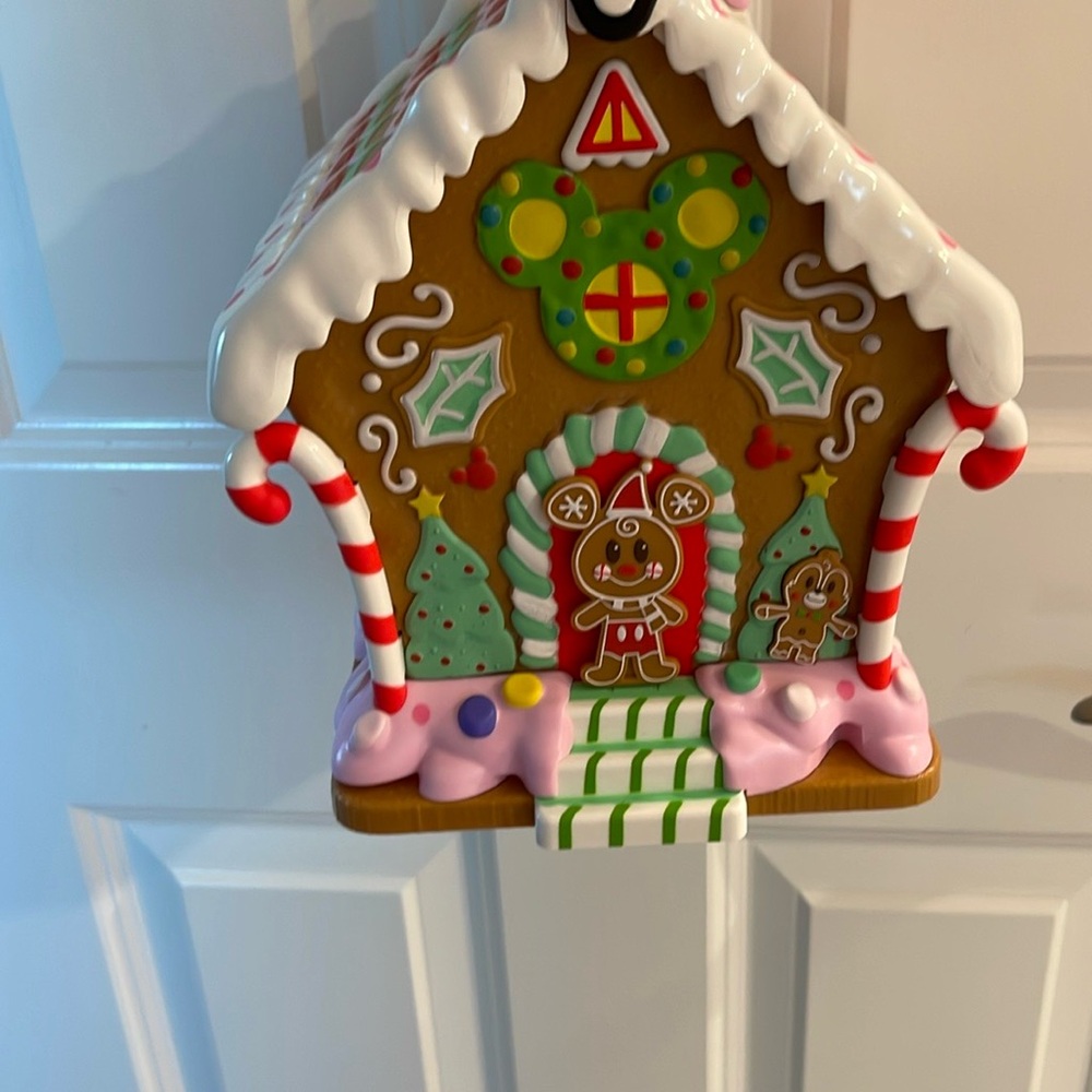 Disney Gingerbread House Ornament with Red and Green Accents